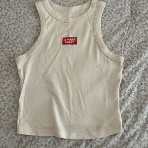 Cream Tank Top with 'Game Day' Logo